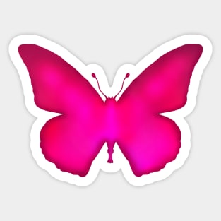 Neon Pink Ombre Butterfly Silhouette Sticker